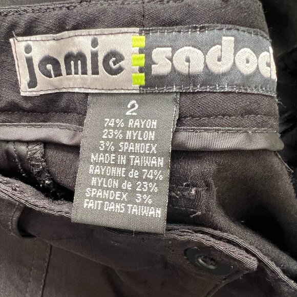 Jamie Sadock Black Studded Straight Leg Zip Pockets Activewear Golf Pants Size 2 - Picture 7 of 11